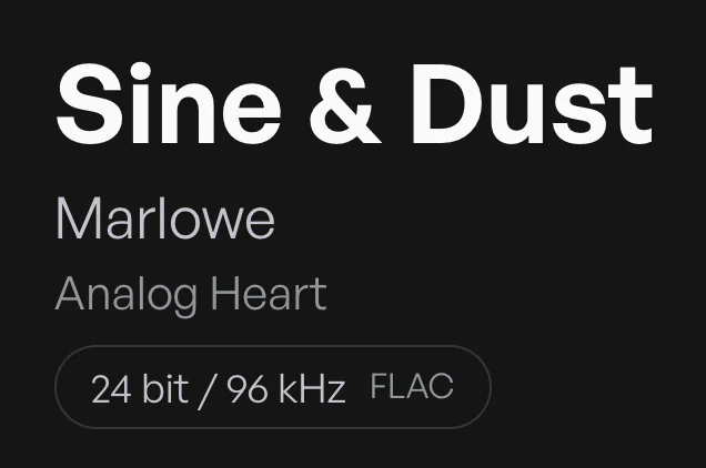 The same track details with the text size set to Larger.