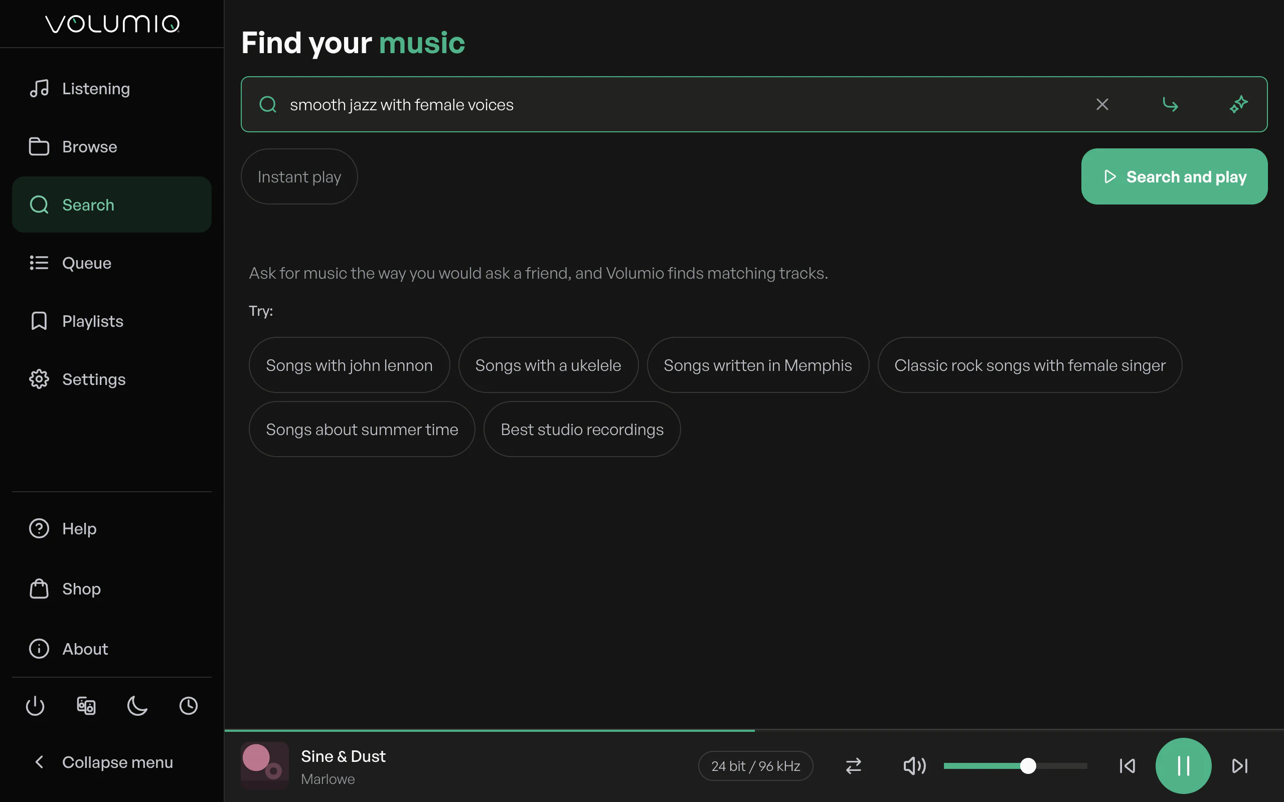Nova's Super search with the request smooth jazz with female voices.