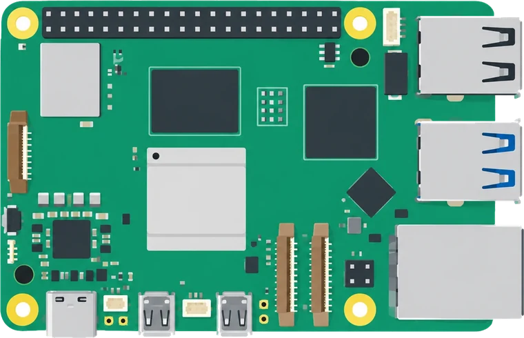 A Raspberry Pi 5 board.