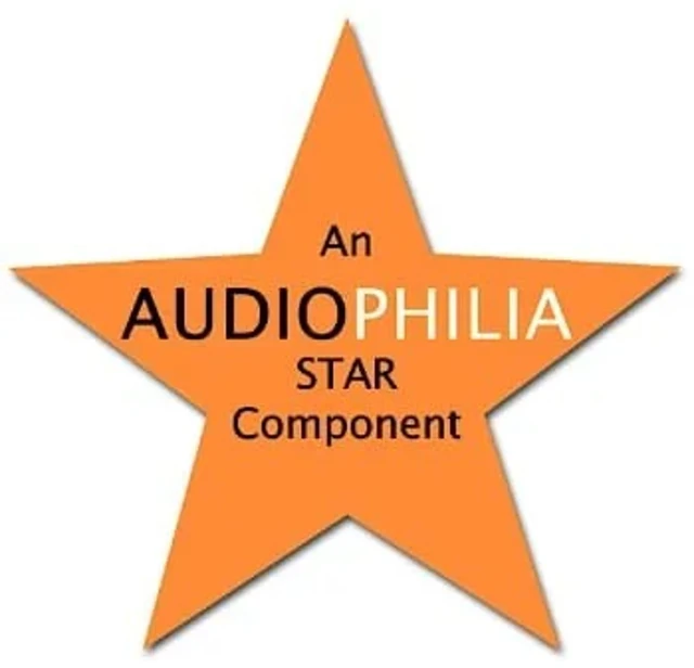 The Audiophilia Star Component badge: an orange star.